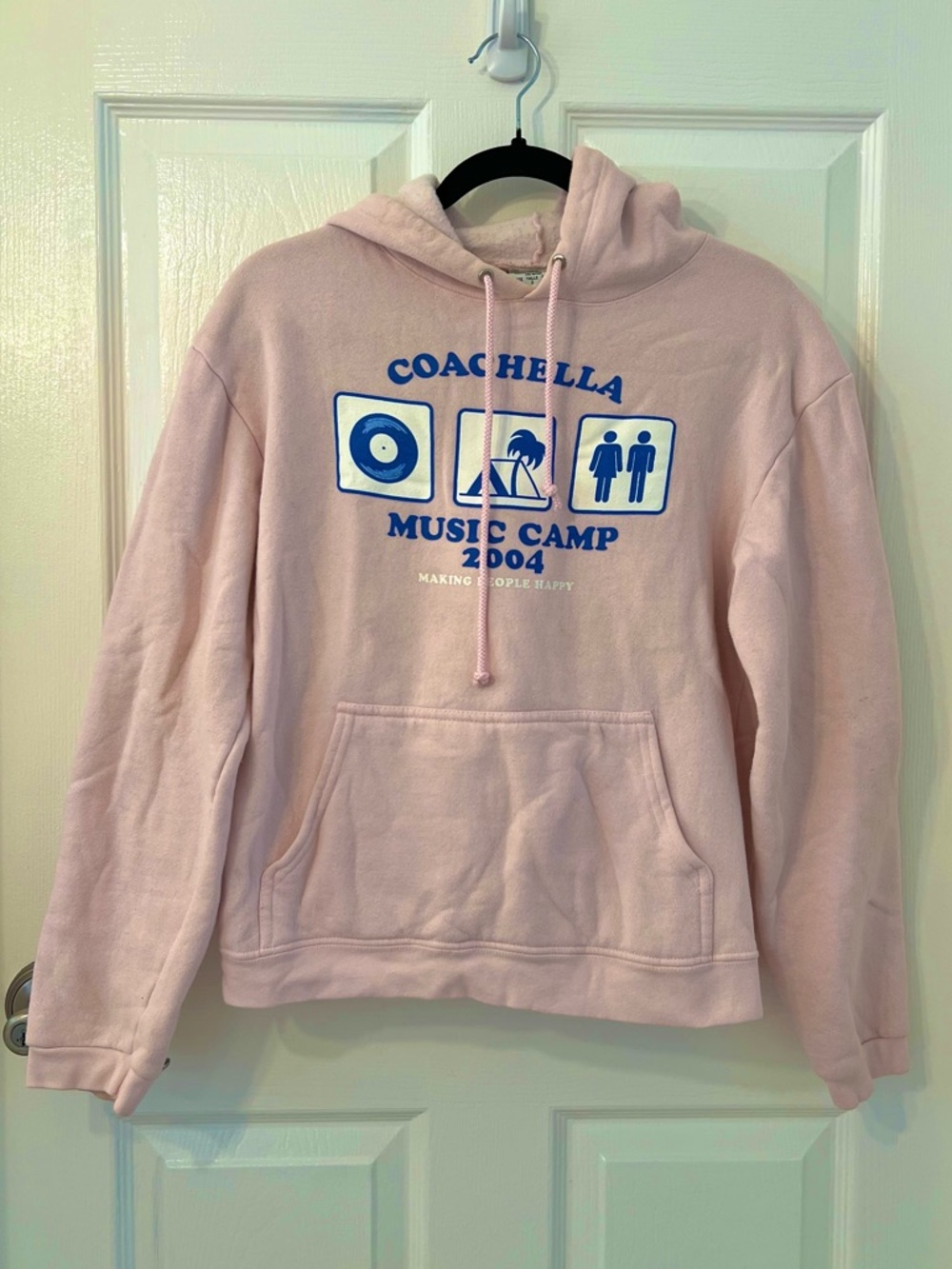 VTG Coachella Music Camp 2004 Pink Hoodie Graphic Sweatshirt